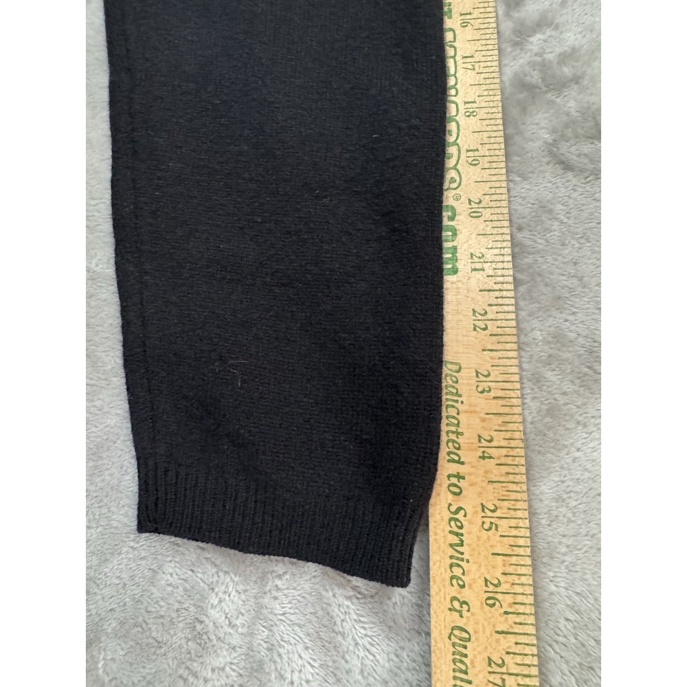 VTG Eddie Bauer AKA Sweater Mens XL Black Lambswool‎ Henley Banded Bottom - Picture 12 of 13